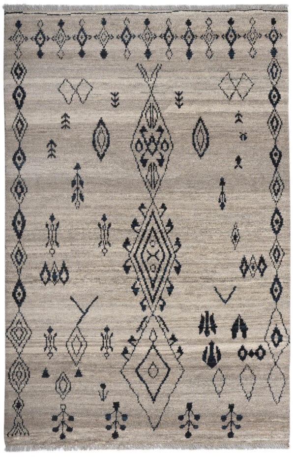 Handmade Wool Berber Area Rug 179cm x 120cm / 5'11'' x 3'11''
